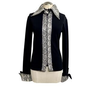 Unique Vintage Statement Piece Snakeskin Rhinestone Glam Avant Garde Jacket